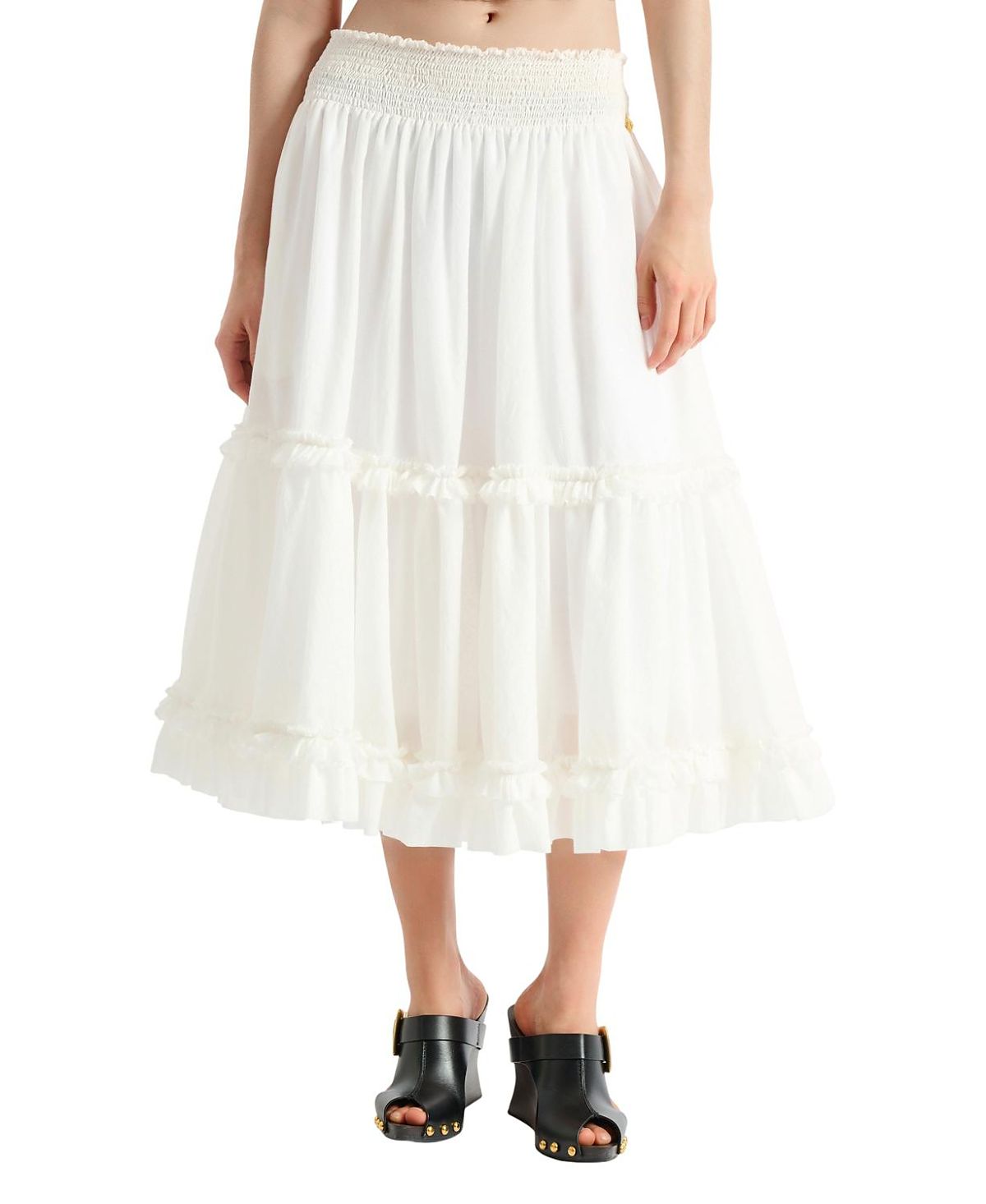 Balmain Long Gathered Skirt