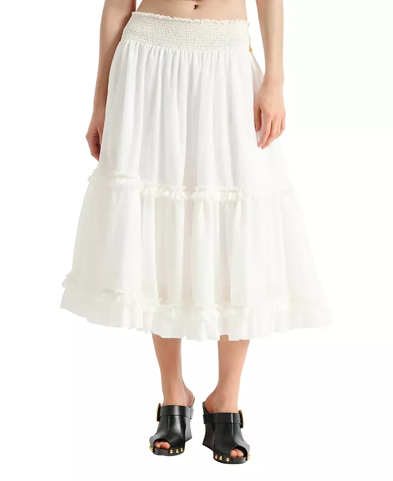 Balmain Long Gathered Skirt