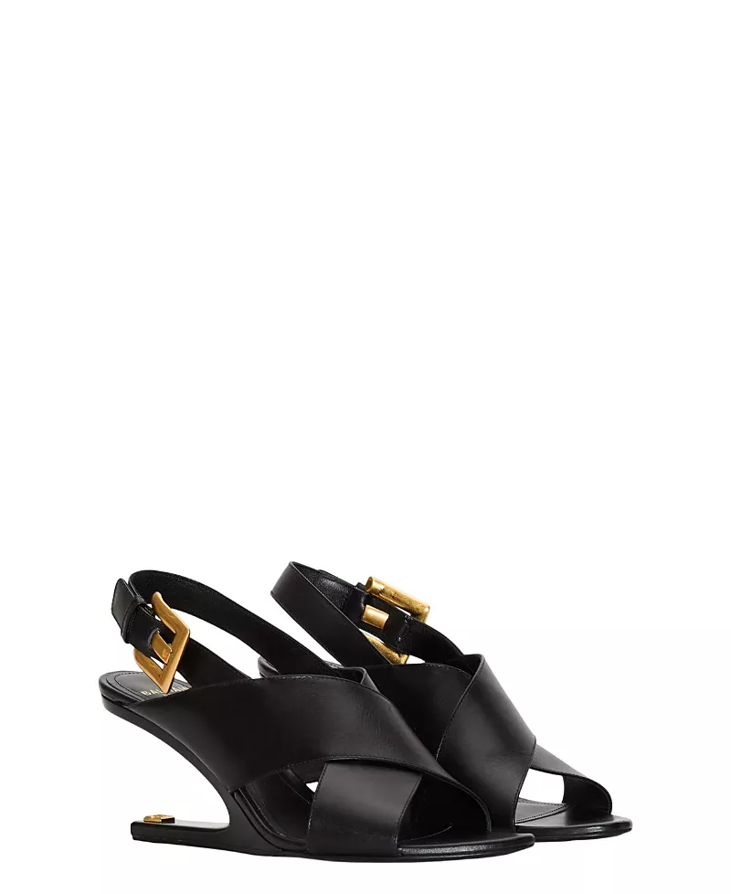Balmain Women's Anthem No Wedge Smooth Leather Sandals