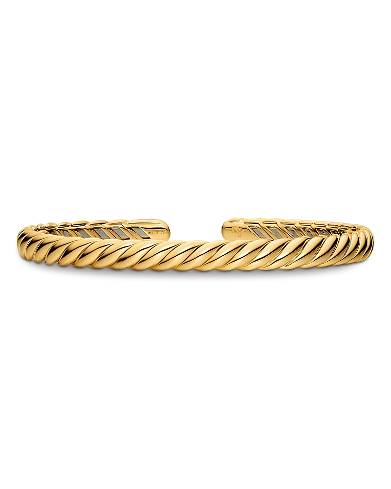 Sculpted Cable Flex Bracelet in 18K Yellow Gold, 5mm
