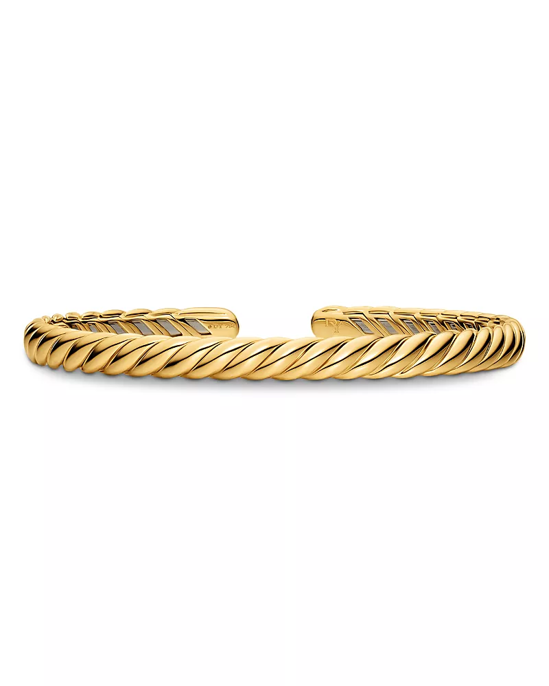 Sculpted Cable Flex Bracelet in 18K Yellow Gold, 5mm