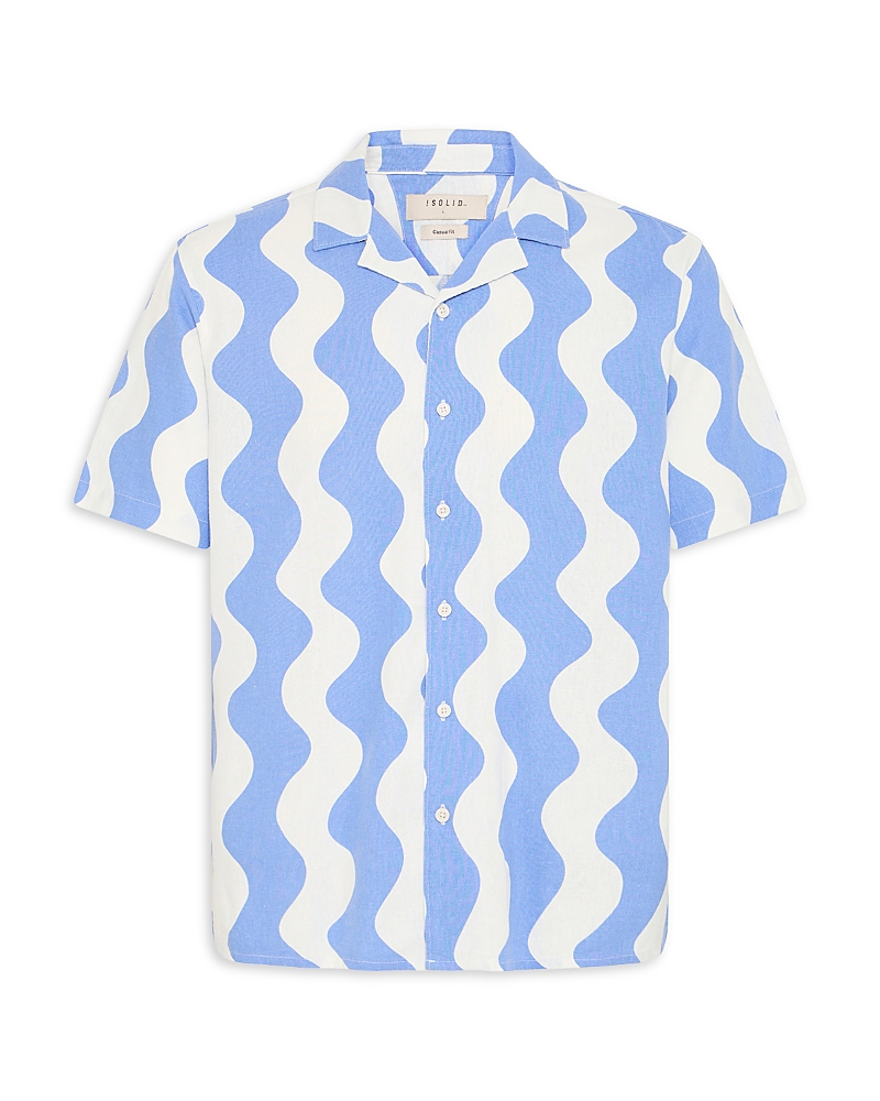 Solid! Linen Printed Short Sleeve Button Up Shirt - Exclusive