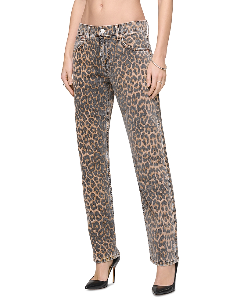 Re/Done Mid Rise Blondie Crop Jeans in Leopardo
