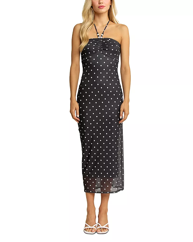 Elevator Disco Trixie Polka Dot Midi Dress