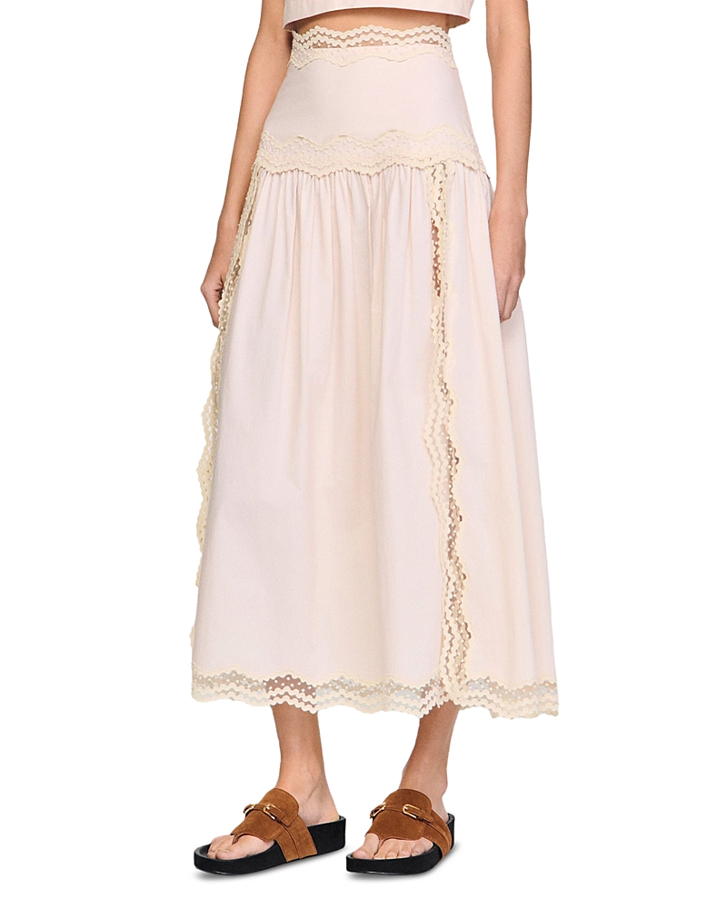Sandro Long Cotton Skirt