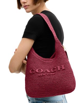 COACH Brooklyn 28 Small Shoulder Raffia Bag | Bloomingdale's Handbags