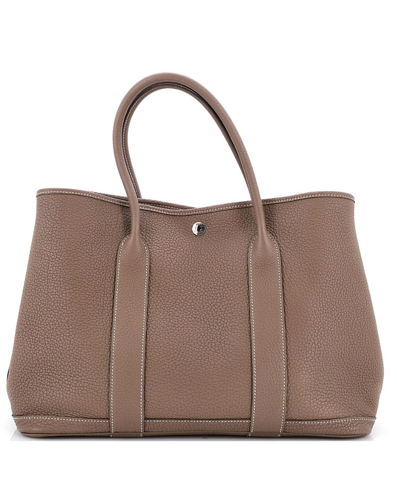 Pre-owned Pre-owned Hermes Hermes 36 Garden Party Tote Leather In Gray