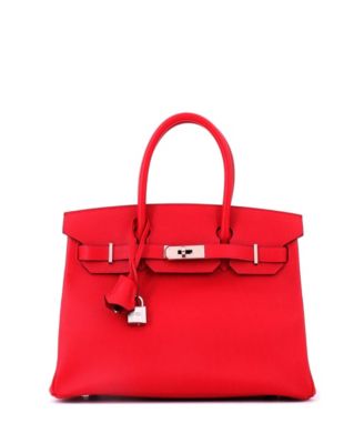 Pre-owned Pre-owned Hermes  Hermes Birkin 30 Handbag Red Epsom With Palladium Hardware