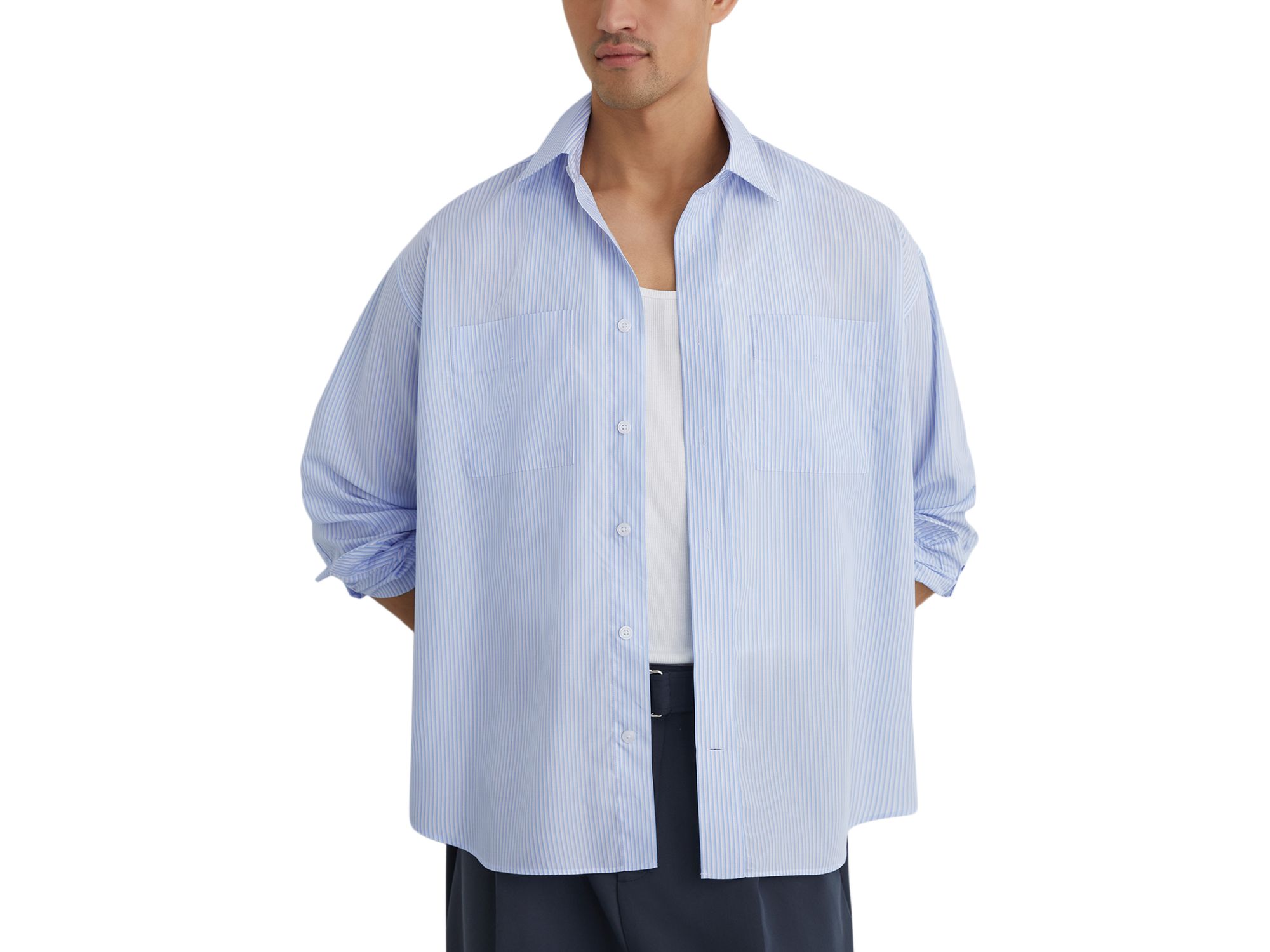 Ovante Long Sleeve Striped Overshirt - Image 1
