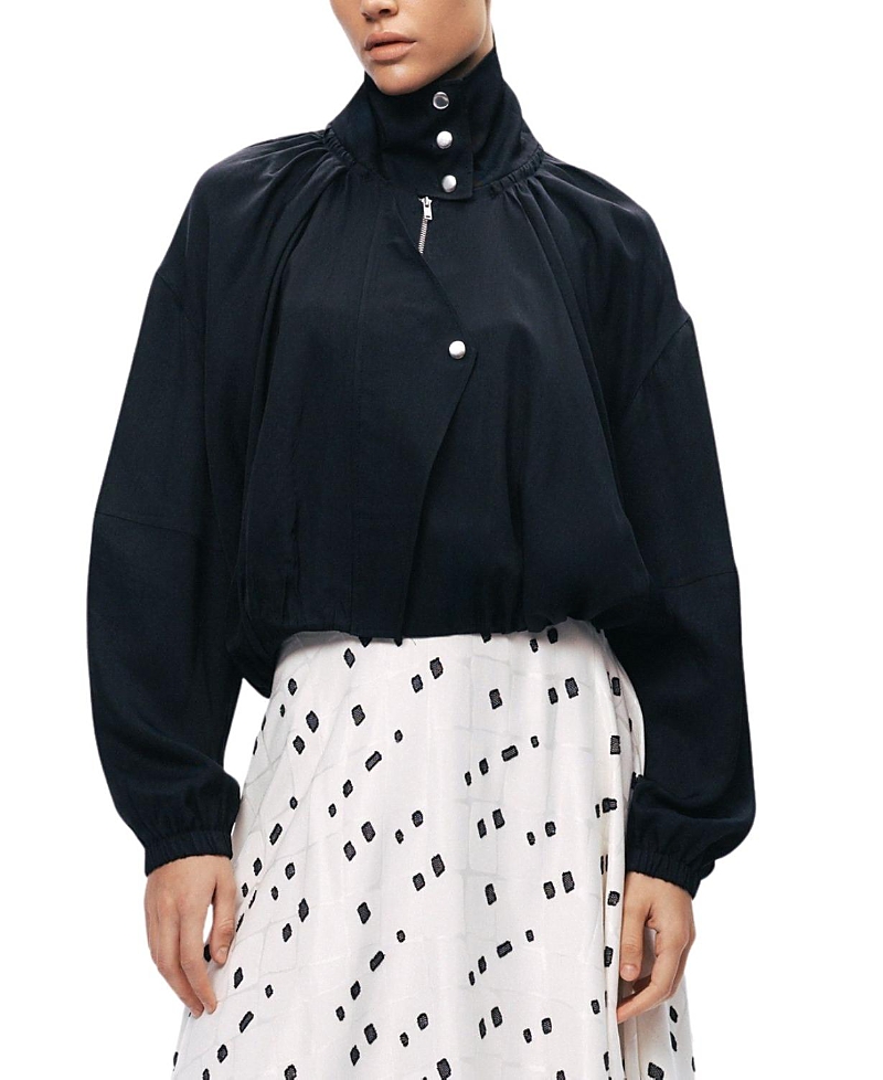 Nocturne High-Neck Gathered Jacket