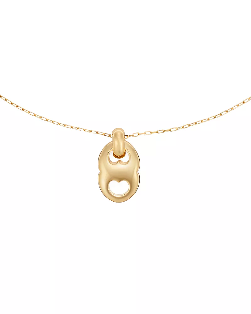 Tory Burch Gemini Link 18K Gold Plated Pendant Necklace, 16
