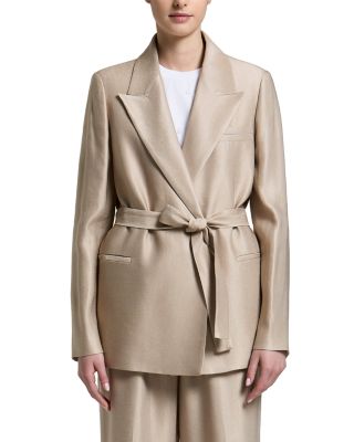 Belted Peak Lapel Blazer