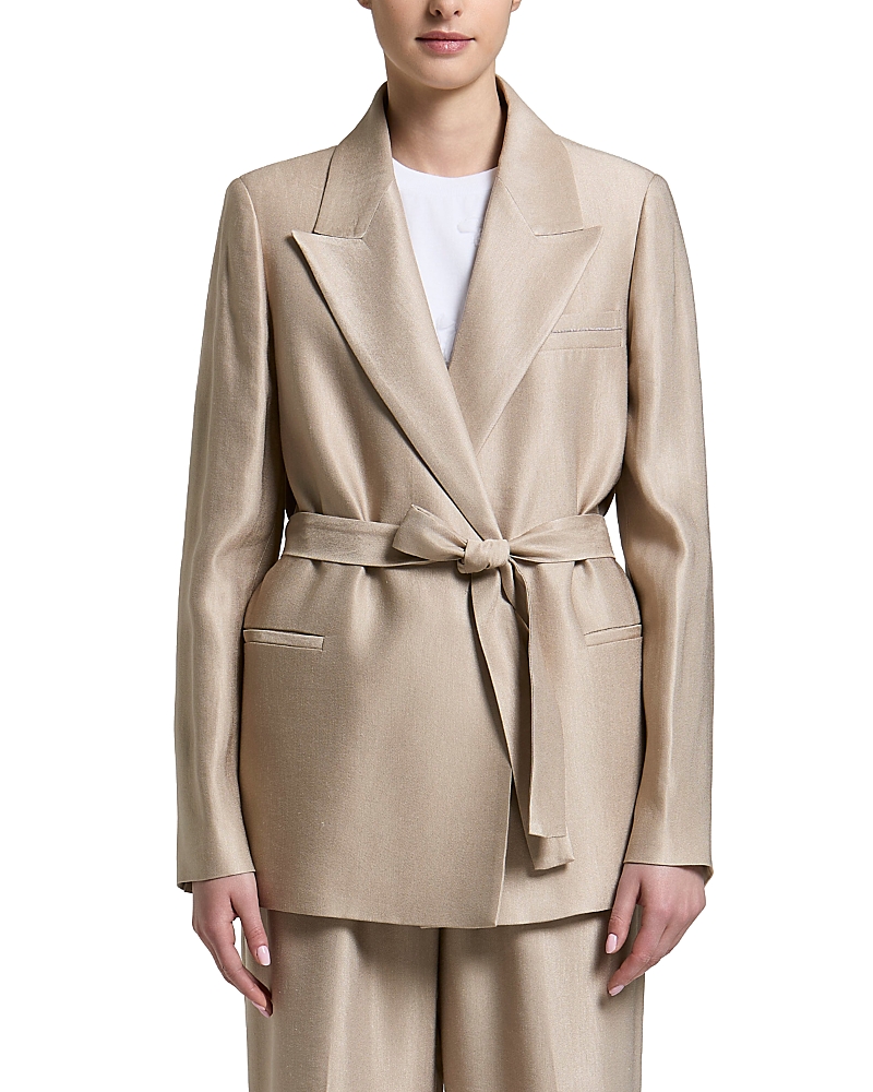Peserico Belted Peak Lapel Blazer