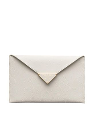 Saffiano Leather Envelope Clutch