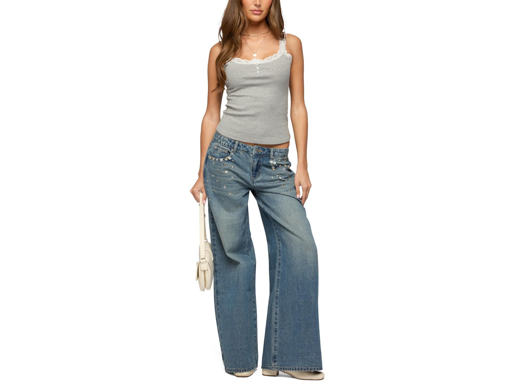 Mahlia Button Low Rise Baggy Jeans — Image 5