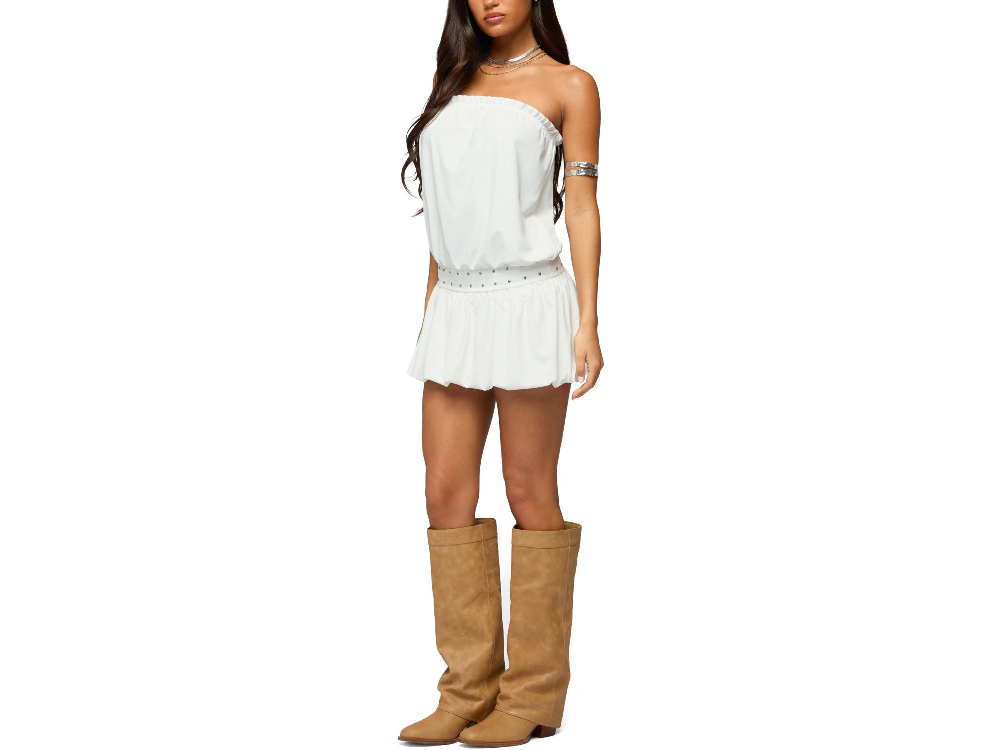 Layton Studded Strapless Bubble Mini Dress — Image 5