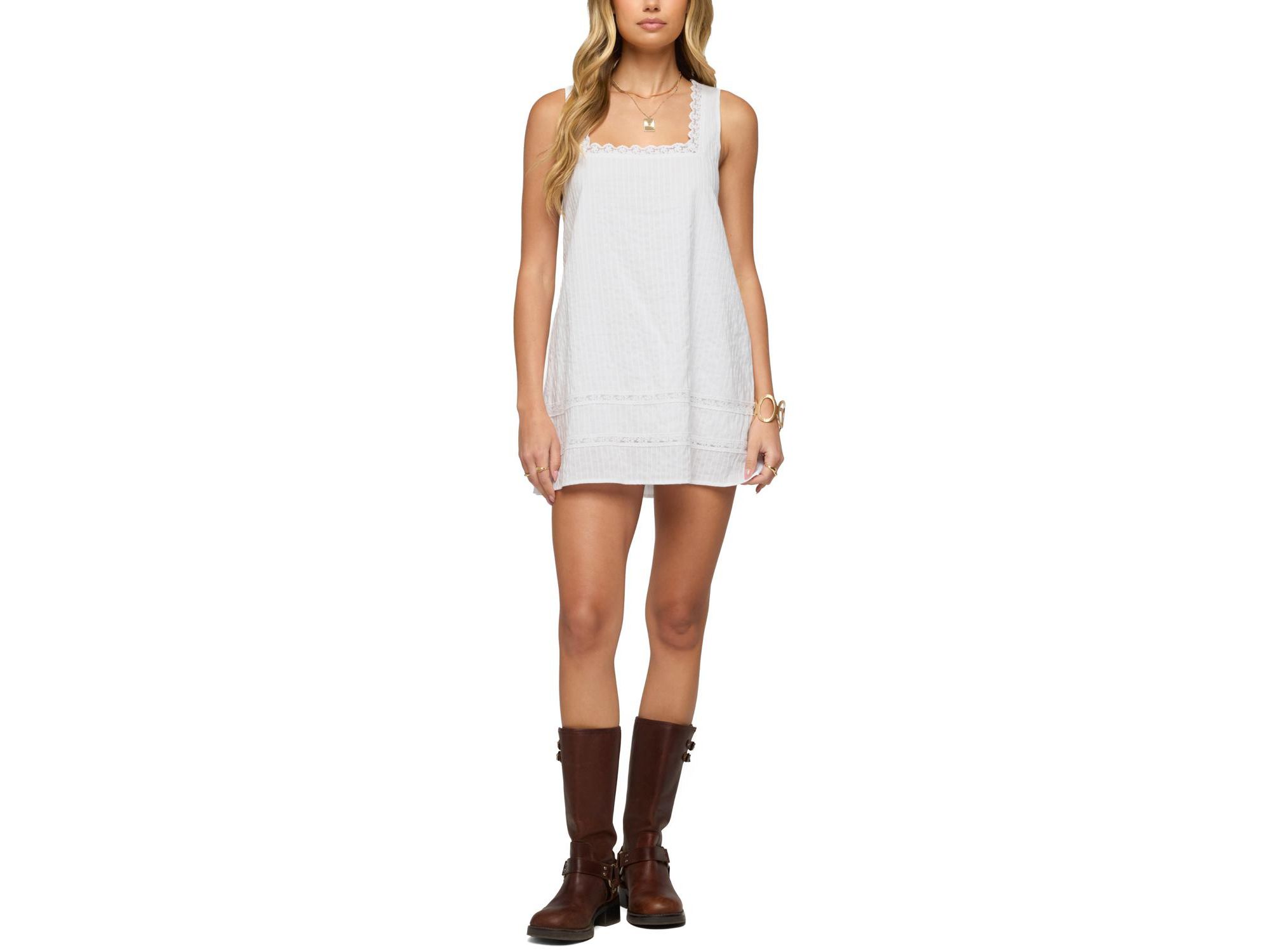 Doroh Lacey Striped Cotton Mini Dress - Image 1