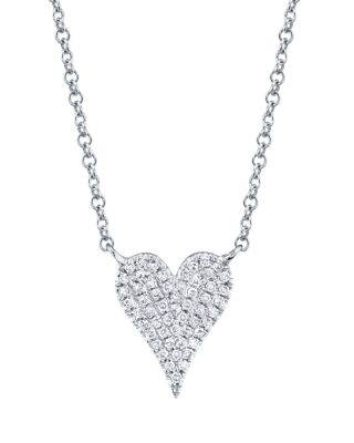 14K Gold Kate Diamond Pav&eacute; Heart Pendant Necklace, 0.11 tcw