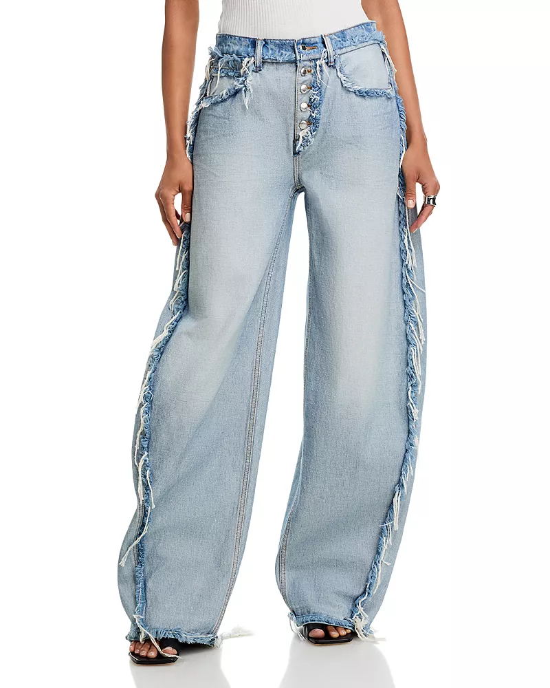 alexanderwang Blow Up Mid Rise Jeans in Inverted Blue