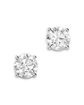 Luxe Collection Certified Lab Grown Diamond 4 Prong Martini Set Stud Earrings in 18K White Gold, 3.0 tcw