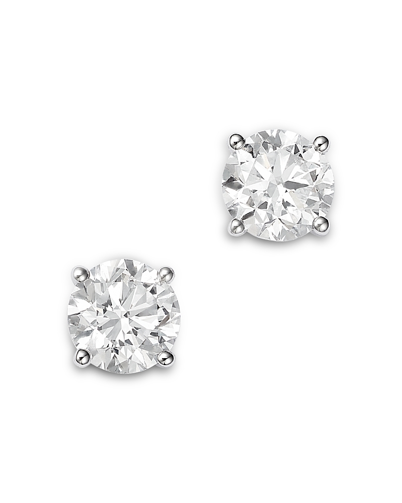 Bloomingdale's Fine Collection Luxe Collection Certified Lab Grown Diamond Stud Earrings in 18K White Gold, 3.0 tcw