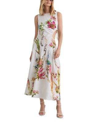 Petites Bianca Linen Cutout Dress