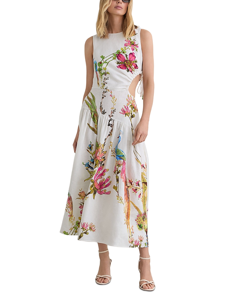 Reiss Petites Bianca Linen Cutout Dress