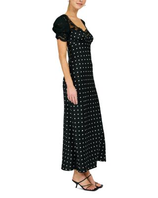 sophie maxi dresses line and dot Line & Dot Women's Sophie Polka Dot Lace Trim Maxi Dress