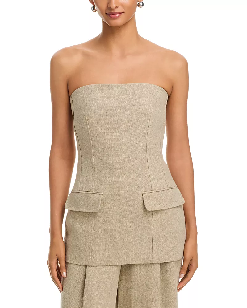 Toteme Strapless Linen Top