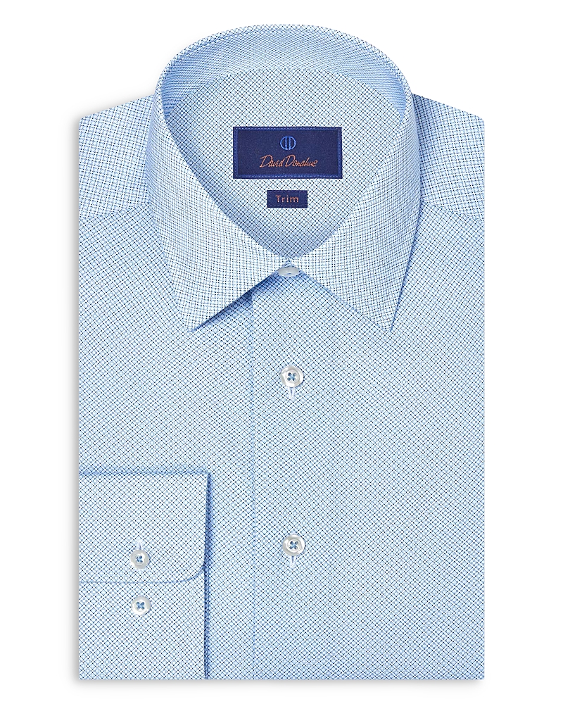 David Donahue Trim Fit Neat Print Dress Shirt · 16 32/33