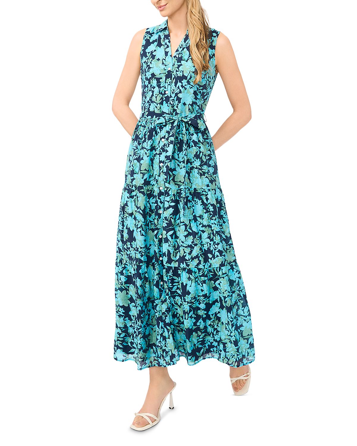 CeCe Sleeveless Maxi Shirtdress