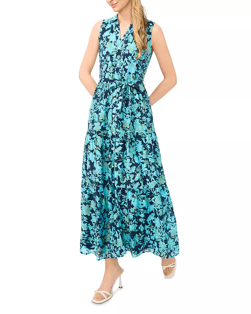 CeCe Sleeveless Maxi Shirtdress