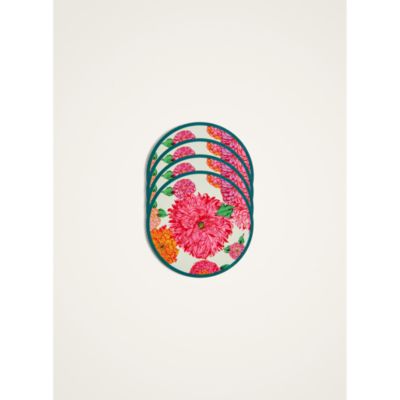 Bright Blooms Disk Coasters, Set of 4