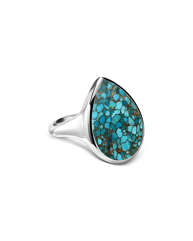 Ippolita Sterling Silver Rock Candy Turquoise Sculptured Teardrop Ring
