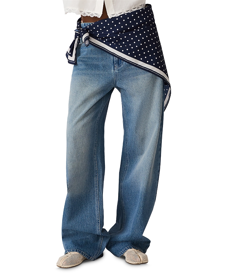 Steve Madden Sydnee High Rise Barrel Jeans in Marina Wash