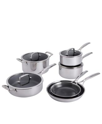 Peak Stainless Steel Dual Performance Ceramic Cookware, Set of 10