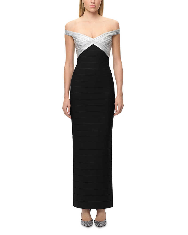 Herve Leger The Metallic Bonnie Gown