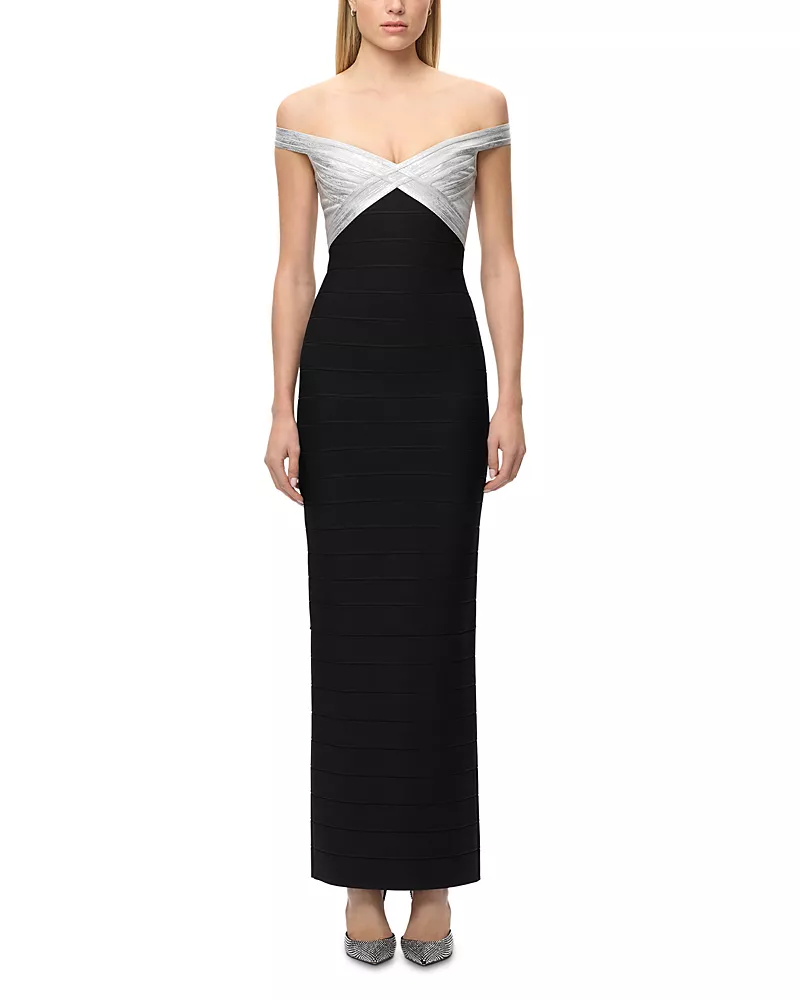 Herve Leger The Metallic Bonnie Gown
