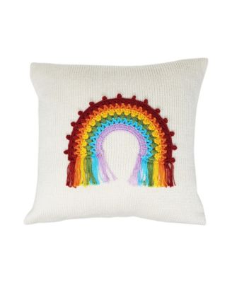  Knit Cotton 10" Rainbow Pillow