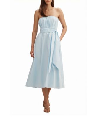 strapless cocktail dresses Georgia Ruched Notch Neck Bodycon Mini Dress • Shop American Threads Women's Trendy Online Boutique White / S main image 1