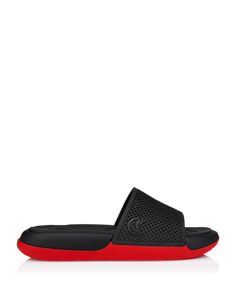 Christian Louboutin Men's Easy Breezy Rubber Sandals in Black