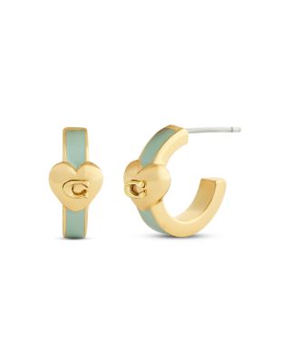 Signature C Heart Color Huggie Hoop Earrings