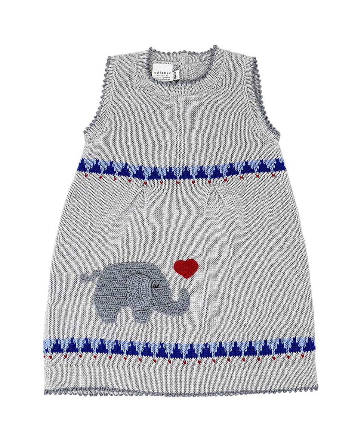 Melange Collection Girls' Knit Elephant Heart Dress - Baby, Little Kid