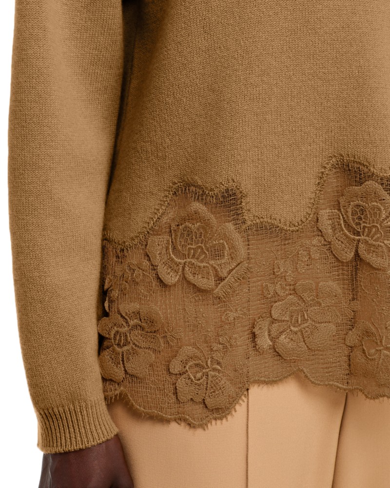 Fabiana Filippi Turtle Neck Lace Trim Sweater by Bloomingdale's