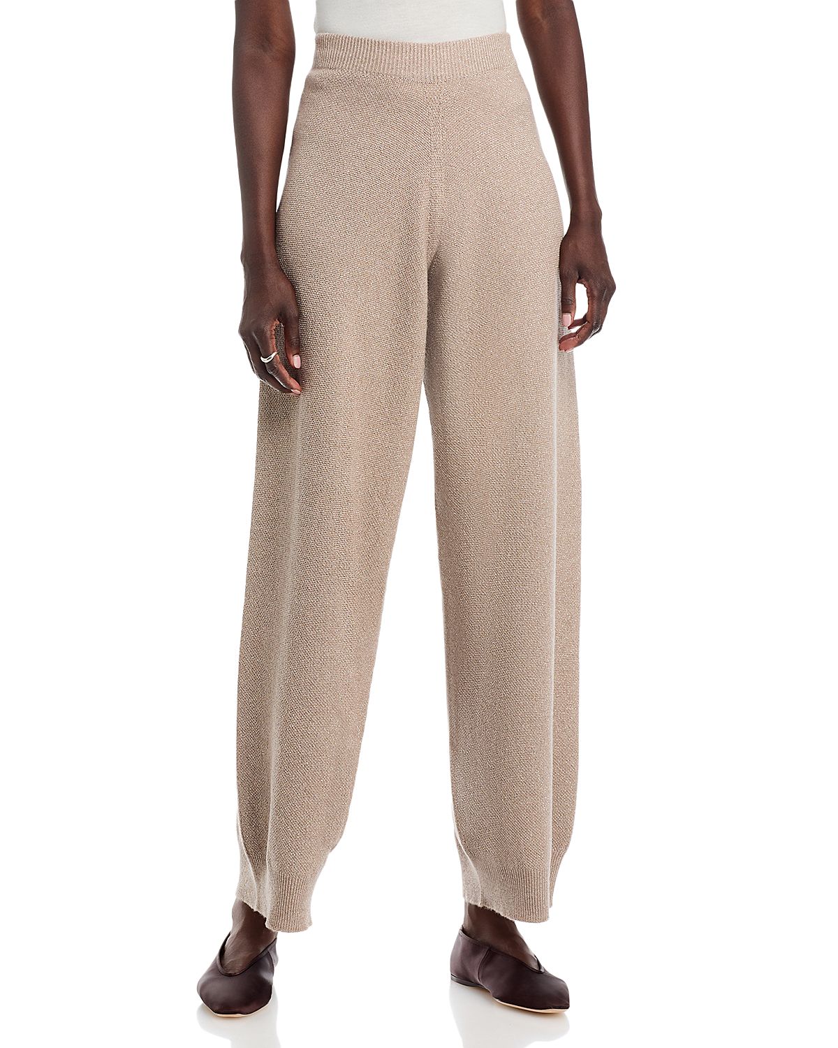 Fabiana Filippi Lurex Platinum Wide Leg Trousers