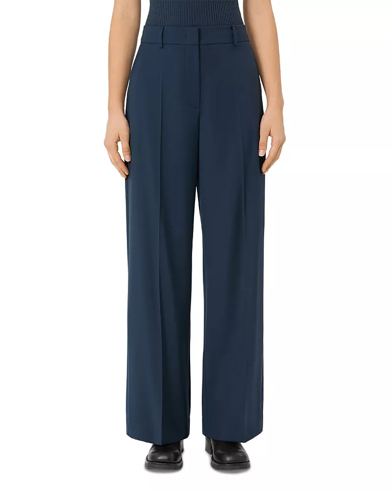 Weekend Max Mara Wkdvisvo Navy Wool Palazzo Pants
