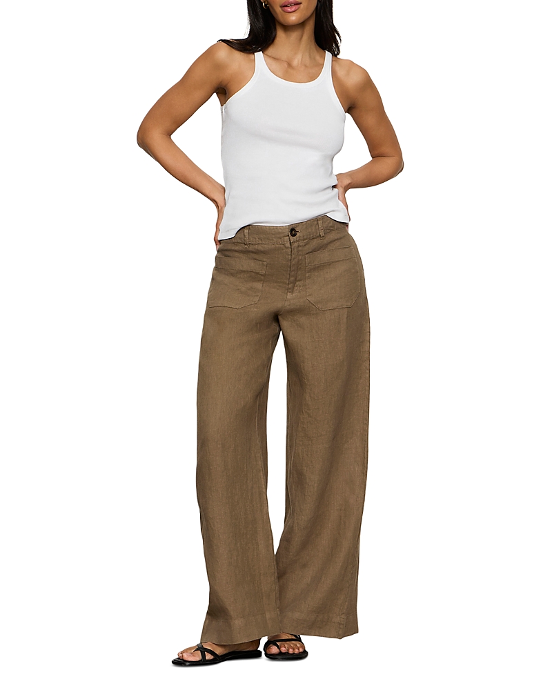 Sanctuary The Linen Marine Wide Leg Pants In Brown