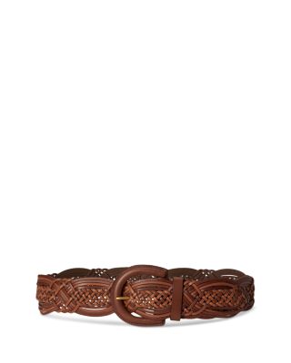 Braided Vachetta Leather Wide Belt