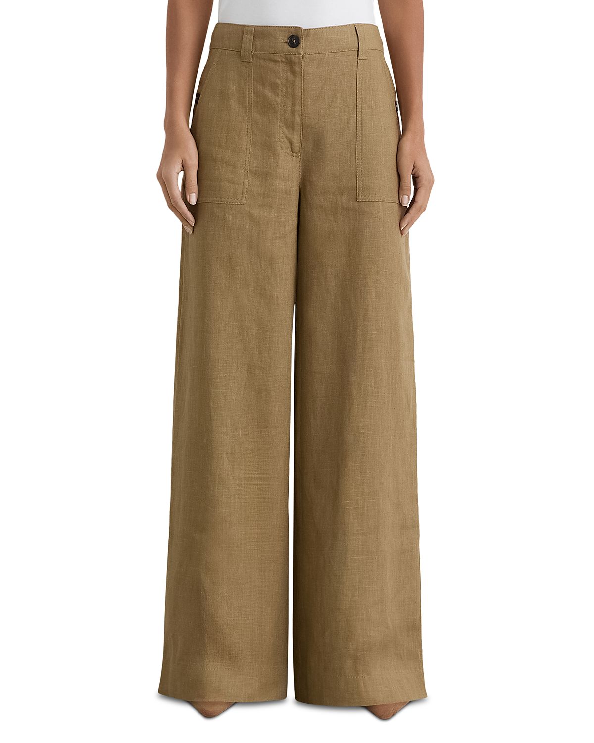 Reiss Ashby Wide Leg Linen Pants
