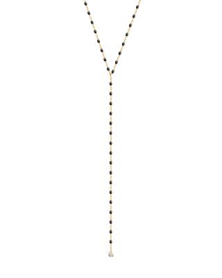 18K Yellow Gold Mini Gigi Party Diamond Y Necklace, 0.04 tcw
